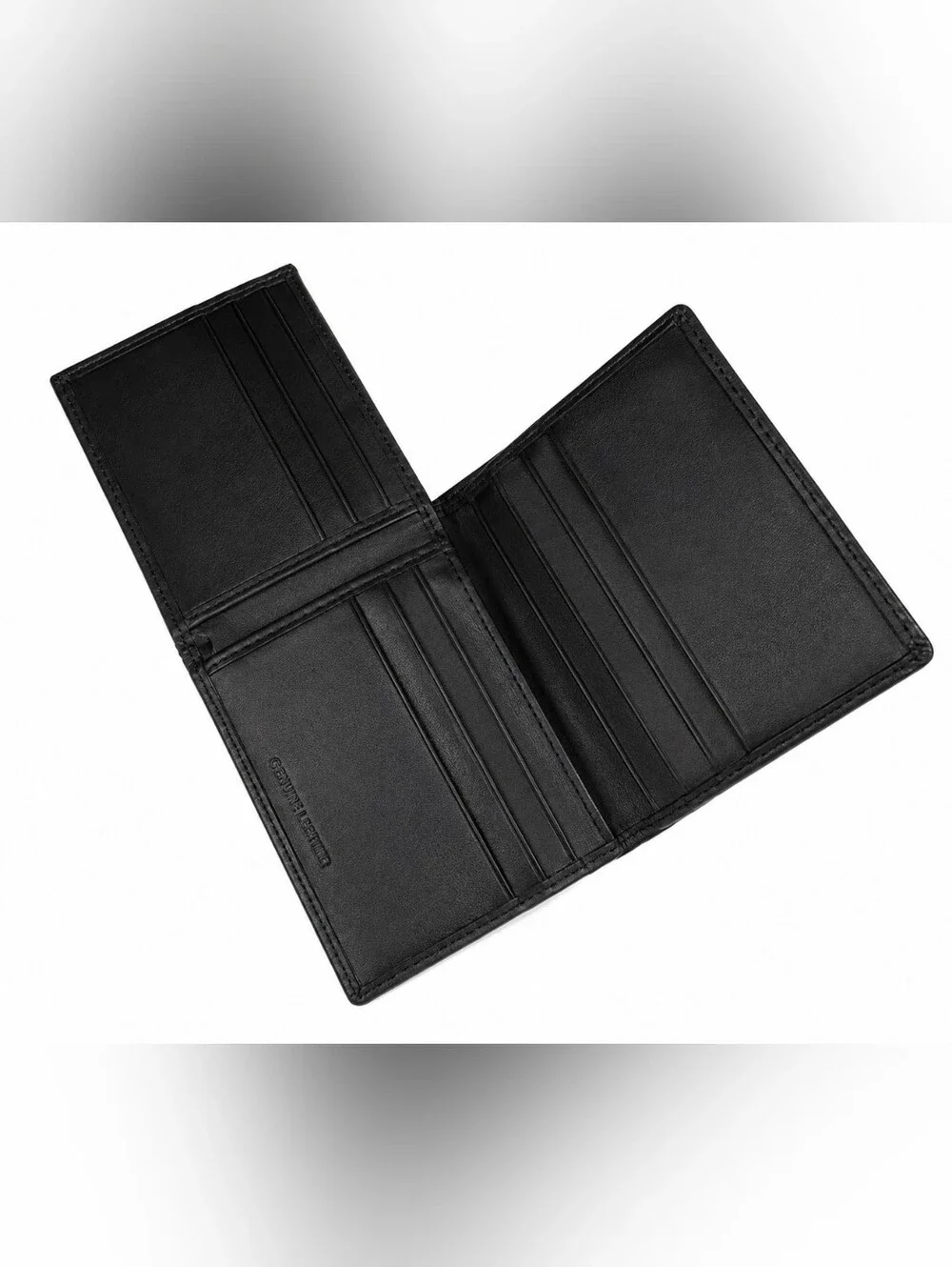 Mens Genuine Leather L-Fold Credit Card Black Wallet With Rfid Blocking Security